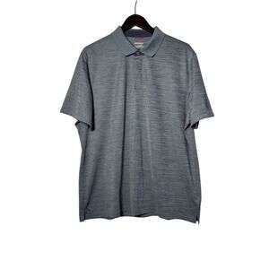 UnTuckit Hannifer Shirt Men Blue XL SS Performance Polo Golf Wrinkle Free Preppy